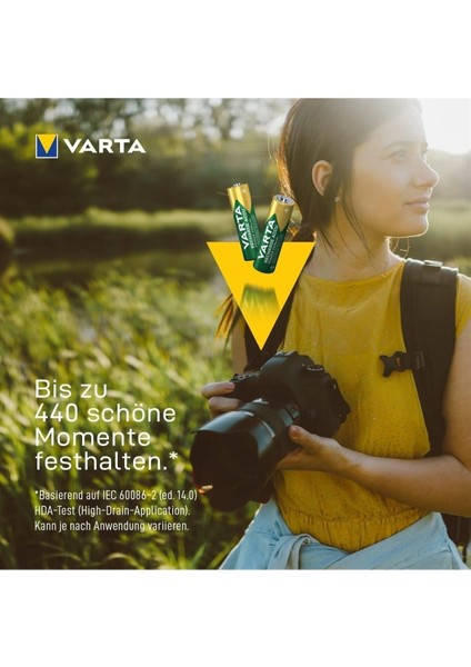 Derwell Varta 2700 Mah Aa Şarjlı Pil (4 Adet) Accu Kalem Pil Aa 2700 Mah 4'lü