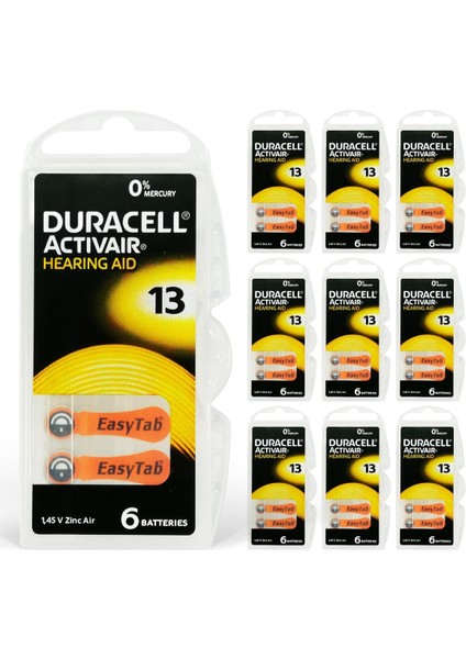 Activair 13 Numara Işitme Cihazı Pili (10 Paket x 6 Adet= 60 Adet Pil)