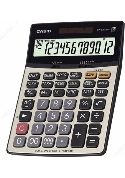 DJ-220D Plus Işlem Kontrollü 12 Hane Masa Üstü Hesap Makinesi
