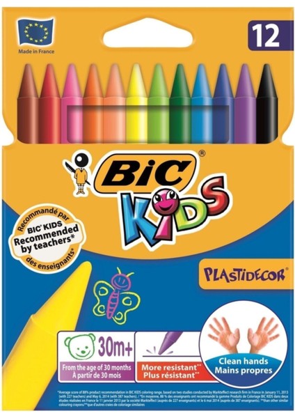 Kids Plastidecor Silinebilir Pastel Boya 12 Renk 920299