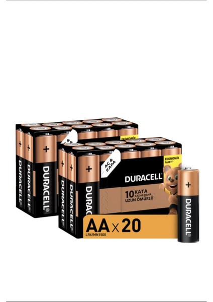 Alkalin Aa Kalem Piller, 20 Li Paket
