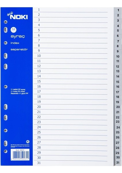 5 Adet 1-31 Rakamlar Ayraç Seperator modelleri