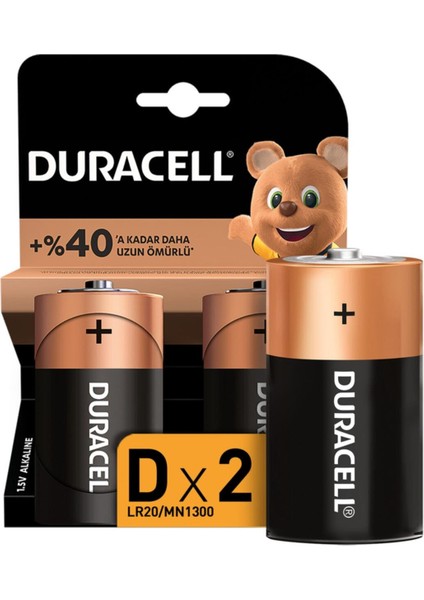 Alkalin D Büyük Boy Pil 2'li Paket