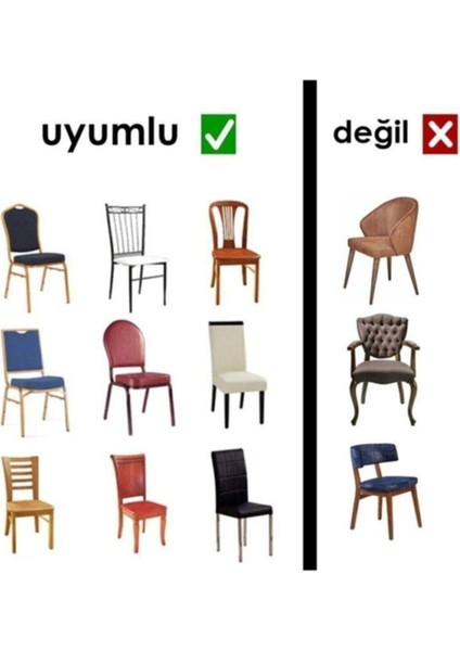 Desenli Kadife Sandalye Kılıfı,Likrali,Lastikli,Standart Siyah-Beyaz Desen