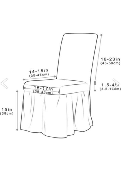 Jakarli Sandalye Örtüsü Etekli,Yüksek  li,Yıkanabilir,Esnekli,Lastikli 1 Adet