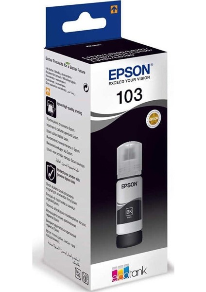 103 Hediyeli Ecotank L1210 Siyah ve Renkli Orjinal Mürekkep Seti 65ML*4 + 1 Siyah Hediye Epson 103 Epson 103 Epson 103 664