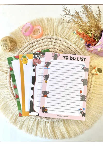 EKS Ticaret Aşktan Basım Hizmetleri Aşktan Basım 4lü Note Pad To Do List Bloknot 10X14 cm