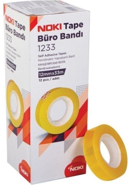 1233 Büro Bandı 12 mm x 33 Metre 12'li Paket