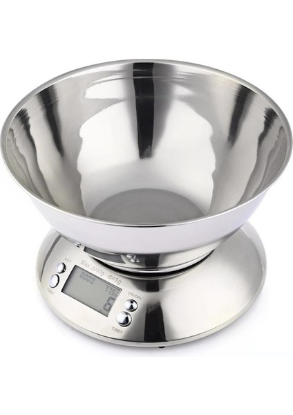 Plt Power Paslanmaz Krom Hassas Mutfak Terazisi 5 kg / 1g Elektronik Tartı Mutfak Gıda