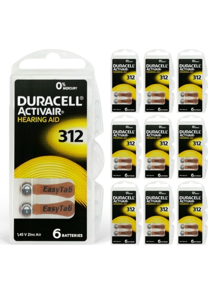 Activair 312 Numara Işitme Cihazı Pili 6X10 (60 Adet)