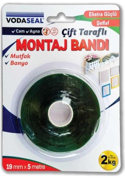 19MMX5 mt Şeffaf Vhb Montaj Bandı -
