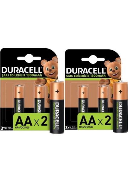 Şarj Edilebilir Basic Aa Kalem Piller, 4 Adet 1300 Mah Pil