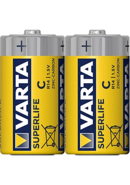 Superlıfe Çinko Orta Boy C Pil 24LÜ Paket