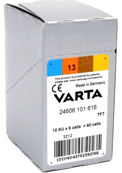 13 Numara Işitme Cihaz Pili 6X10 (60 Adet)