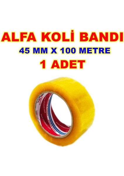Koli Bandı 1 Adet 45 mm x 100 Metre Alfa Koli Bandı 1 Adet 45 mm x 100