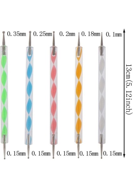 Çiçek Top Ütü 3'lü Set ( Çift Taraflı Tırnak Noktalama Aparatı - Dot Kalem