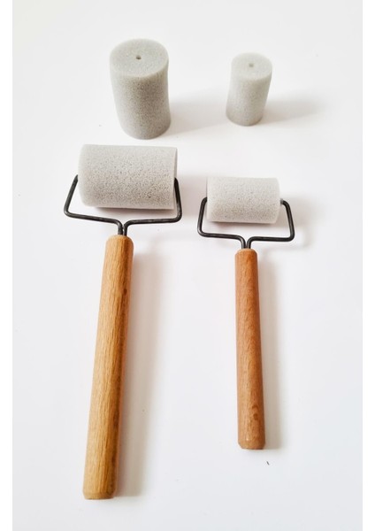 Yedekli 2'li Ahşap Resim Rulo Sünger Fırça Takımı fiyatları