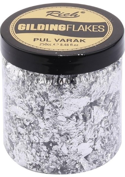 Gilding Flakes Gümüş Pul Varak 250 cc Sanatsal Çalışmalar İçin Kullanım