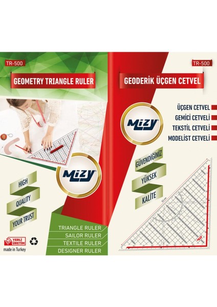 Mizy Geoderik Üçgen Cetvel / TR-500 modelleri