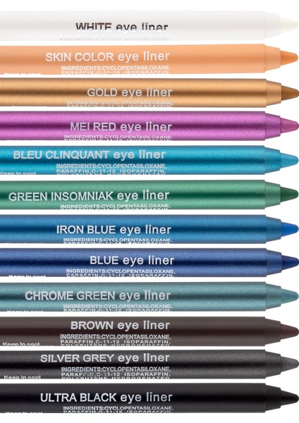 12 Renk Neon Yağlı Göz Kalemi Eyeliner