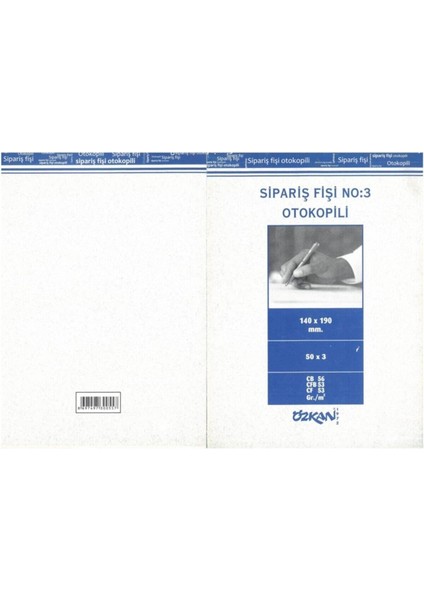 Özkan Sipariş Fişi No3 50X3 Otokopili