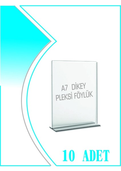 Krcdisplay T Tipi A7 Kağıdı Boyutlu Dikey Pleksi Föylük 10 Adet