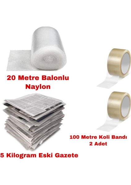 Özkan Ambalaj 3 Lü Taşınma Seti Bant-Havalı Naylon-Gazete