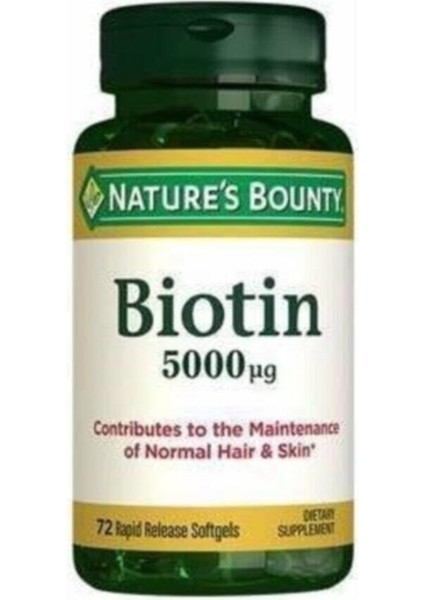 Natures Bounty Biotin 5000 Mg 72 Kapsül