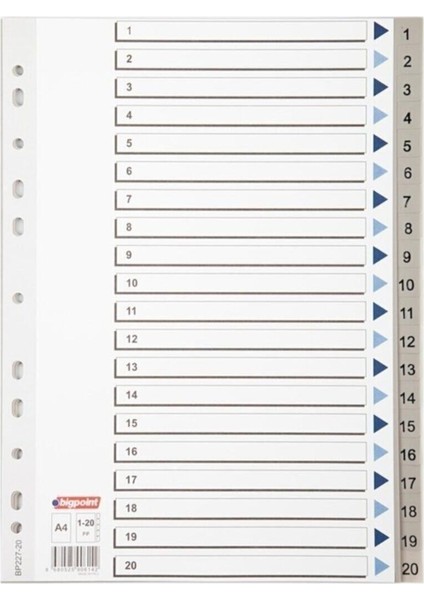 Pp Seperatör 1-20 Rakamlı 15'li Kutu