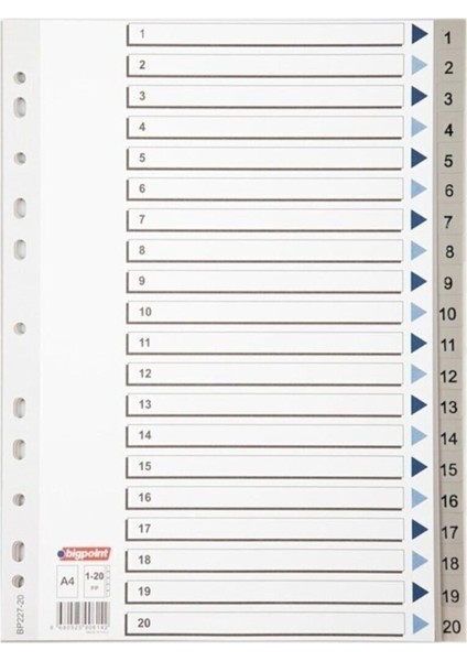 Pp Seperatör 1-20 Rakamlı 15'li Kutu
