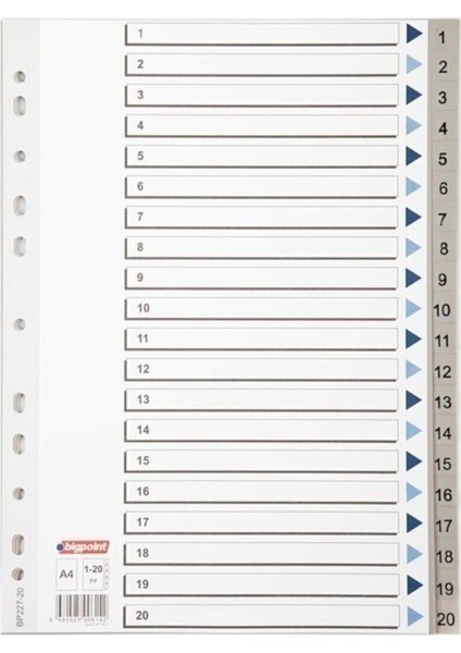 Pp Seperatör 1-20 Rakamlı 15'li Kutu