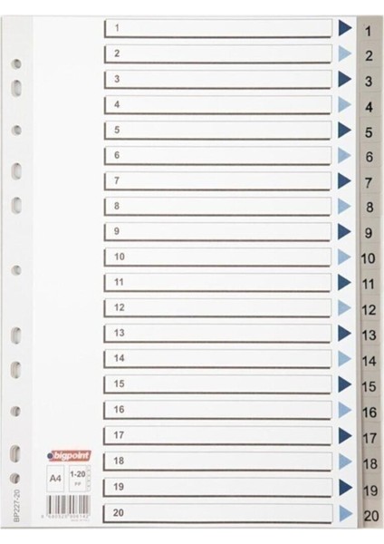 Pp Seperatör 1-20 Rakamlı 15'li Kutu