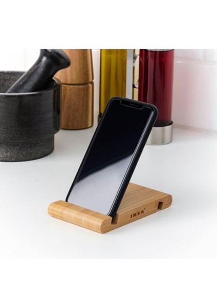 EKS Ticaret Ikea Telefon/tablet Standı, Bambu Meridyendukkan Pratik Kullanım Özelliği 13*8cm