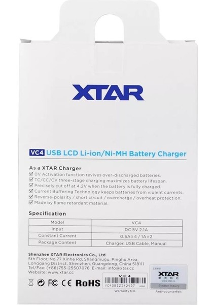 Xtar Vc4 Universal Pil Şarj Cihazı