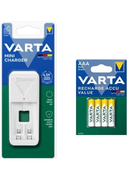 57656 2 Li Şarj Cihazı + 800 Mah Aaa*4 Aydos Varta Şarj Cihazı + 800 Mah Aaa*4