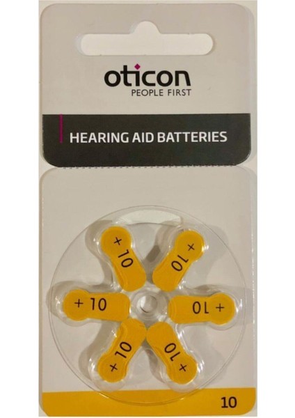 Oticon Işitme Cihazı Pili 6'lı No:10 Numara Toplam 60 Pil fiyatları