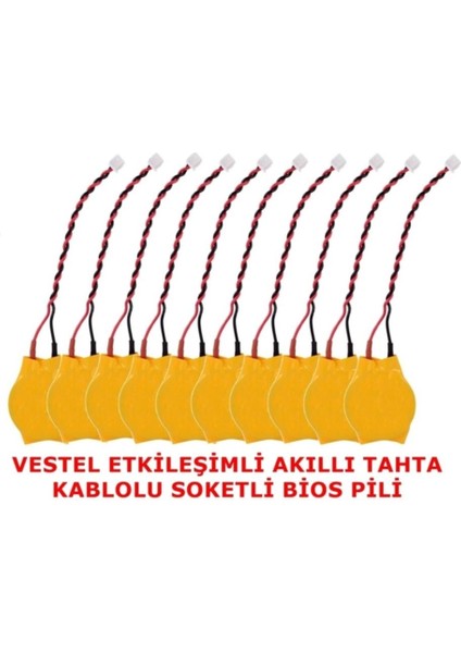 Vestel Faz 1-2 Akıllı Tahta CR2032 Kablolu Soketli Bios Pili 10'lu