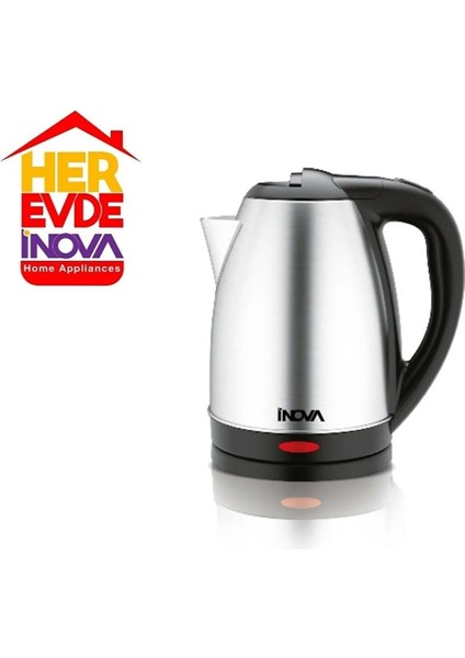 Inova Pratik Paslanmaz Çelik Kettle Su Isıtıcısı 360 Dönebilen Gövde Pratik