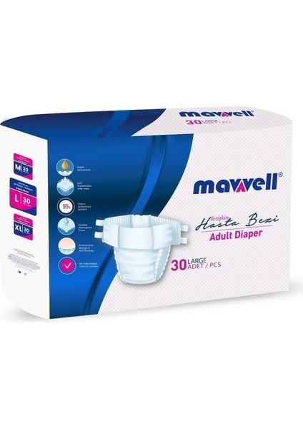 Belbantlı Hasta Bezi 120'LI Büyük Large Beden 30LU 4 Paket
