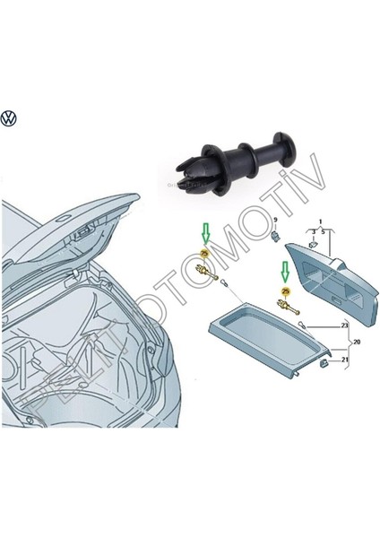 EKS Ticaret Audi A3 Pandizot Askı Ipi Pimi 1M6867574A