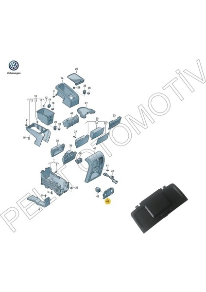 Oem Passat B6 (2006-2015) Arka Konsol Çakmak Kapağı 3C0863289