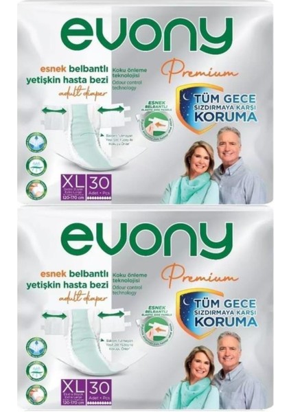 Premium Belbantlı Extra Large Xl Hasta Bezi 60 Adet