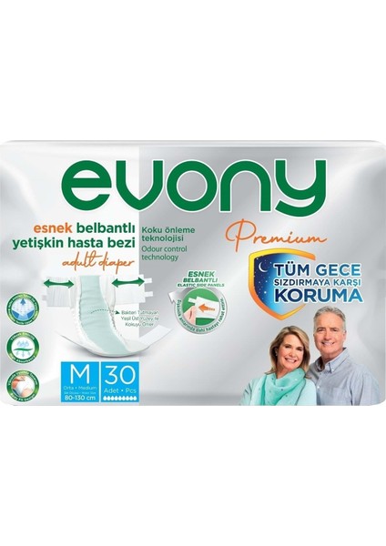 Premium Hasta Bezi Yetişkin Bel Bantlı Tekstil Yüzey M-Orta 60 Adet fiyatları