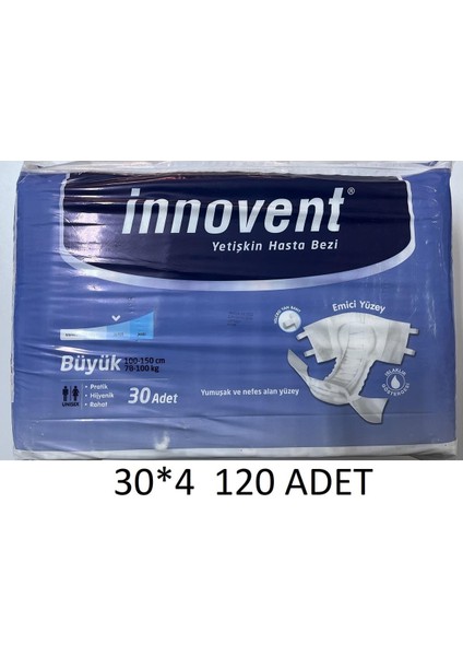 Innovent Ekonomik Büyük Boy (Large) 120 Adet Belbantlı Hasta Bezi