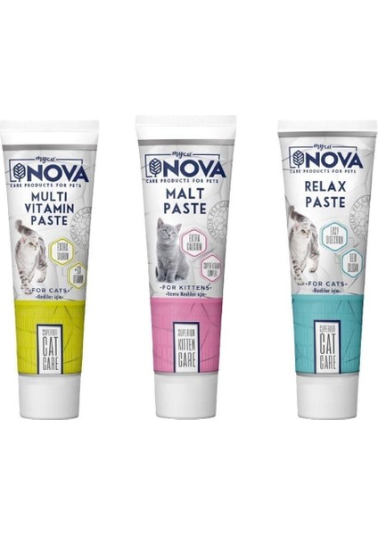 Nova Kitten Malt Paste + Nova Multivitamin Paste + Nova Relax Paste