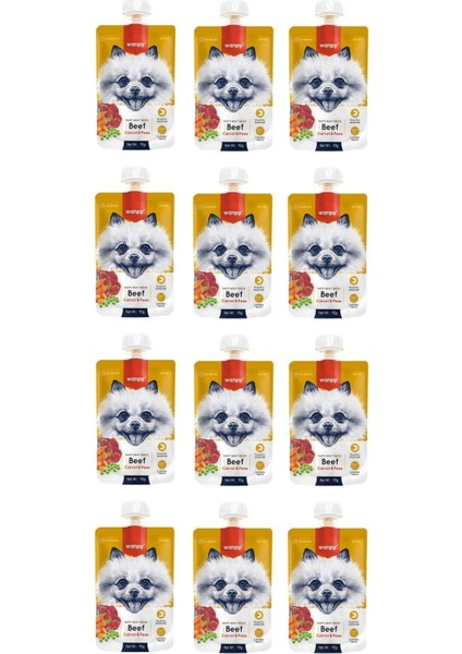 Taze Sığır Etli & Havuçlu Köpek Et Ezmesi 90 Gr. x 12 Adet