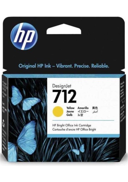 Hp 712 Yellow Sarı 29ML Plotter Kartuşu 3ED69A