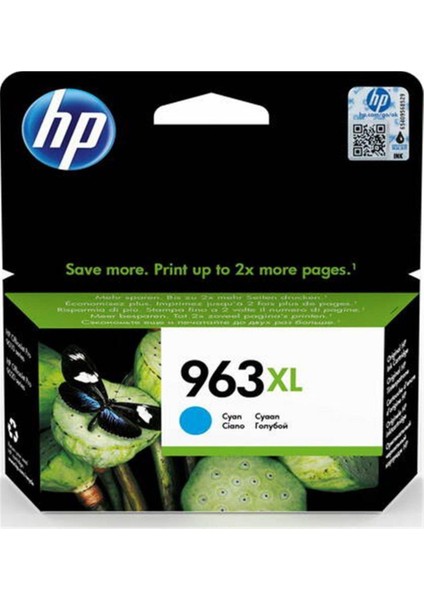 963XL Yüksek Kapasite Cyan Mavi Kartuş 3JA27A Hp