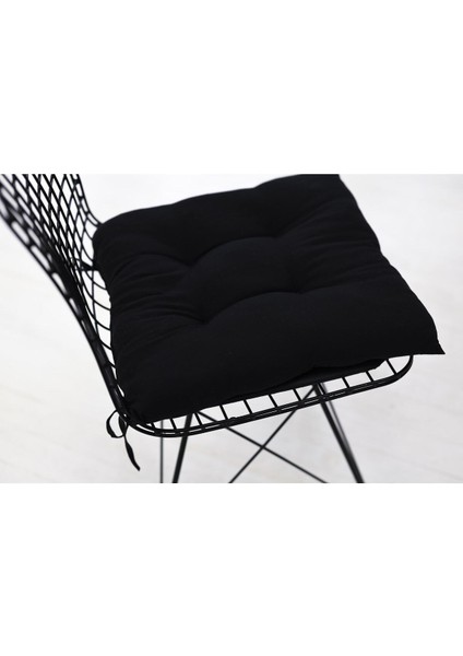 Pofuduk Siyah Kare Sandalye Minderi 40 x 40 cm modelleri