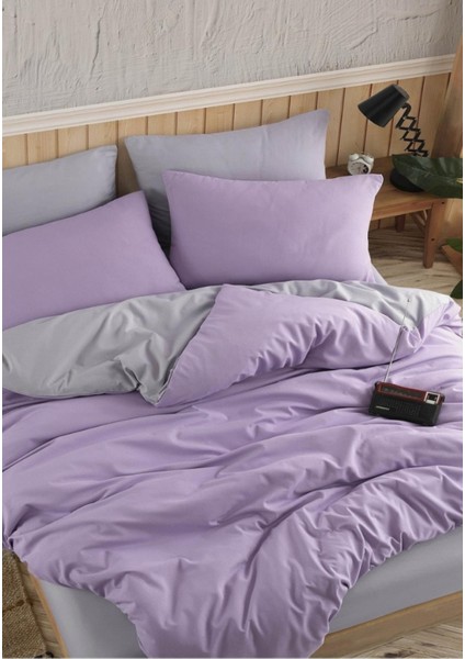 Sheri Home Lilac Düz Desen Çift Taraflı Çift Kişilik Nevresim 200 x 220 Pamuk01453020